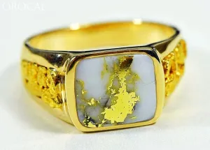 Gold Quartz Ring "Orocal" RM1003Q Genuine Hand Crafted Jewelry - 14K Gold Casting