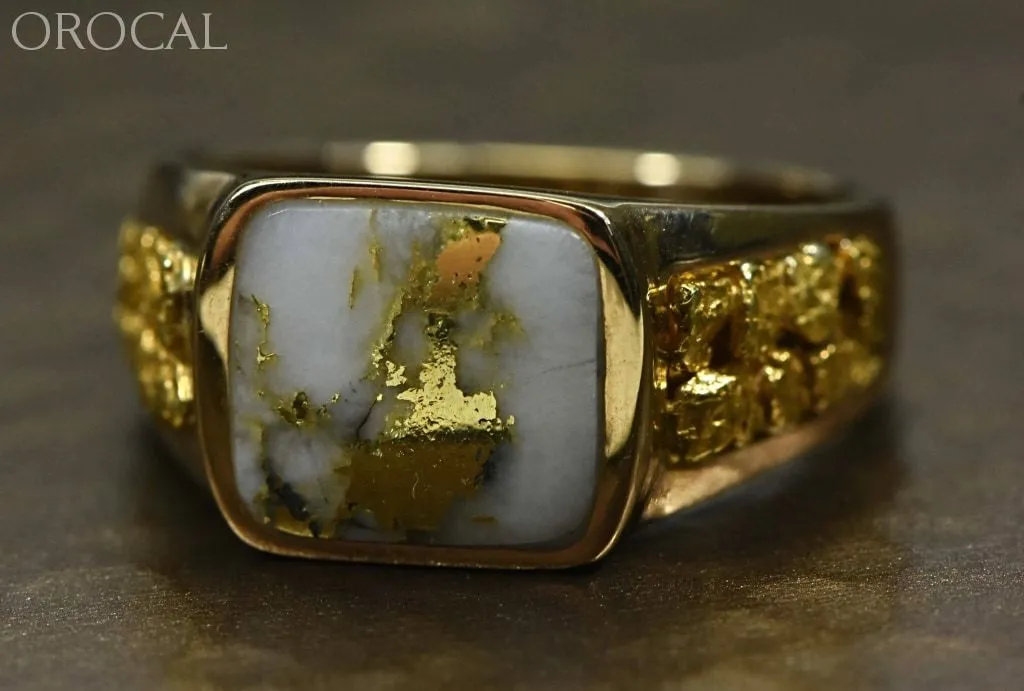Gold Quartz Ring "Orocal" RM1003Q Genuine Hand Crafted Jewelry - 14K Gold Casting