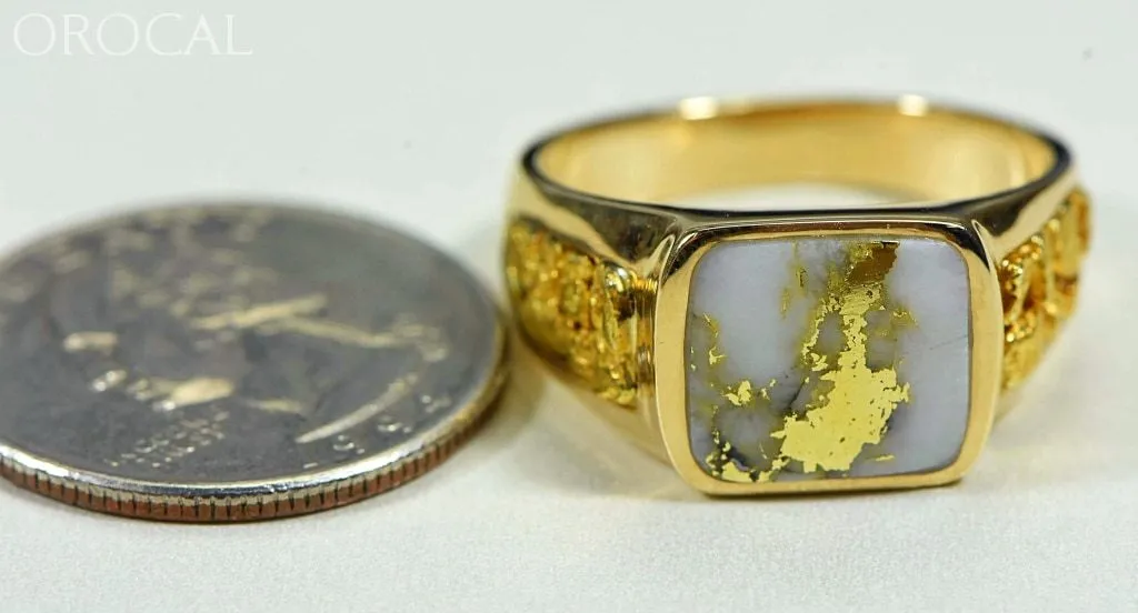 Gold Quartz Ring "Orocal" RM1003Q Genuine Hand Crafted Jewelry - 14K Gold Casting