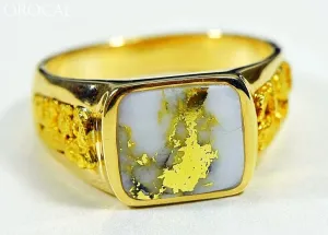 Gold Quartz Ring "Orocal" RM1003Q Genuine Hand Crafted Jewelry - 14K Gold Casting