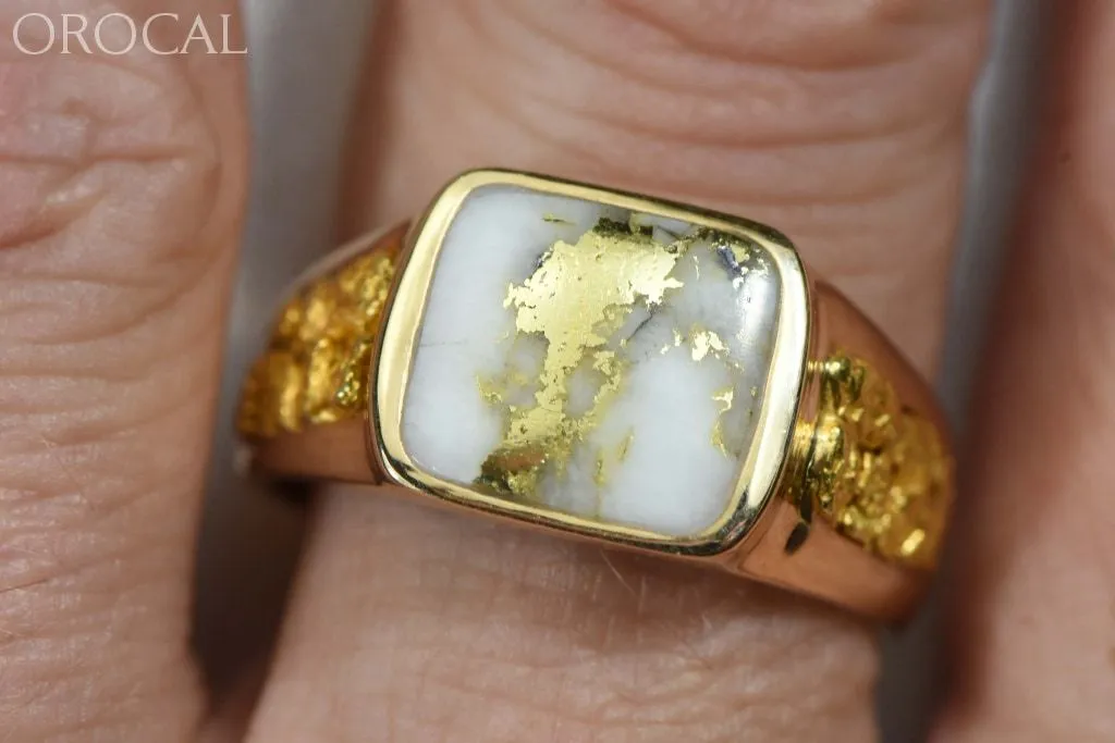 Gold Quartz Ring "Orocal" RM1003Q Genuine Hand Crafted Jewelry - 14K Gold Casting