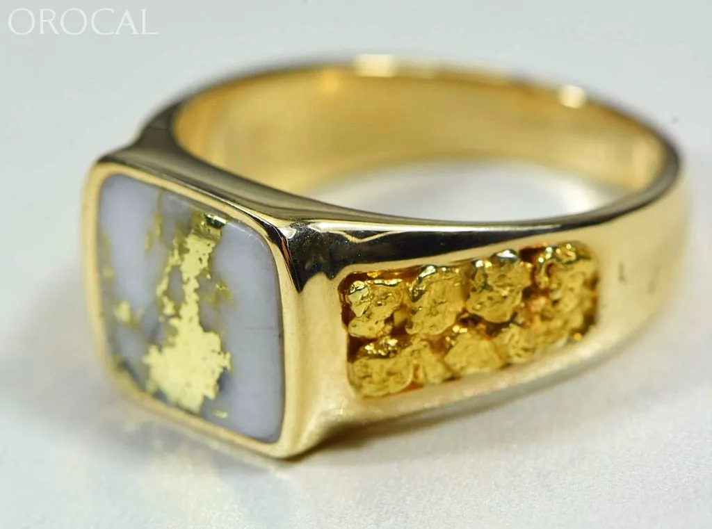 Gold Quartz Ring "Orocal" RM1003Q Genuine Hand Crafted Jewelry - 14K Gold Casting