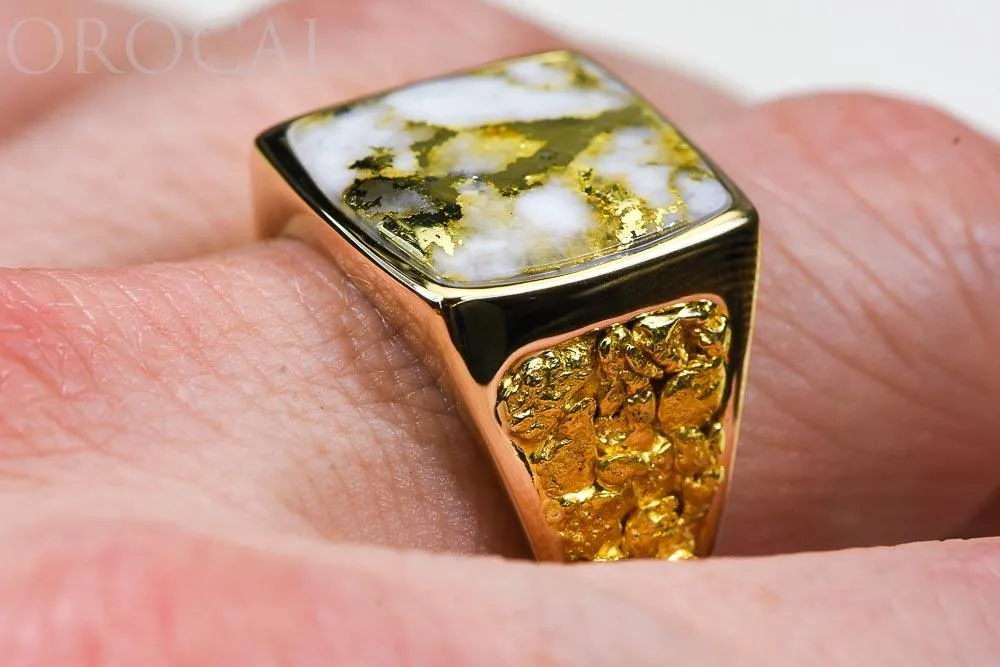 Gold Quartz Ring "Orocal" RM1004Q Genuine Hand Crafted Jewelry - 14K Gold Casting