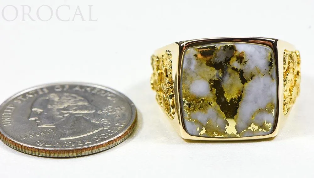 Gold Quartz Ring "Orocal" RM1004Q Genuine Hand Crafted Jewelry - 14K Gold Casting