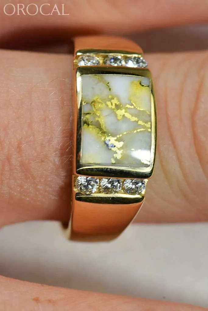 Gold Quartz Ring "Orocal" RM1052D42Q Genuine Hand Crafted Jewelry - 14K Gold Casting