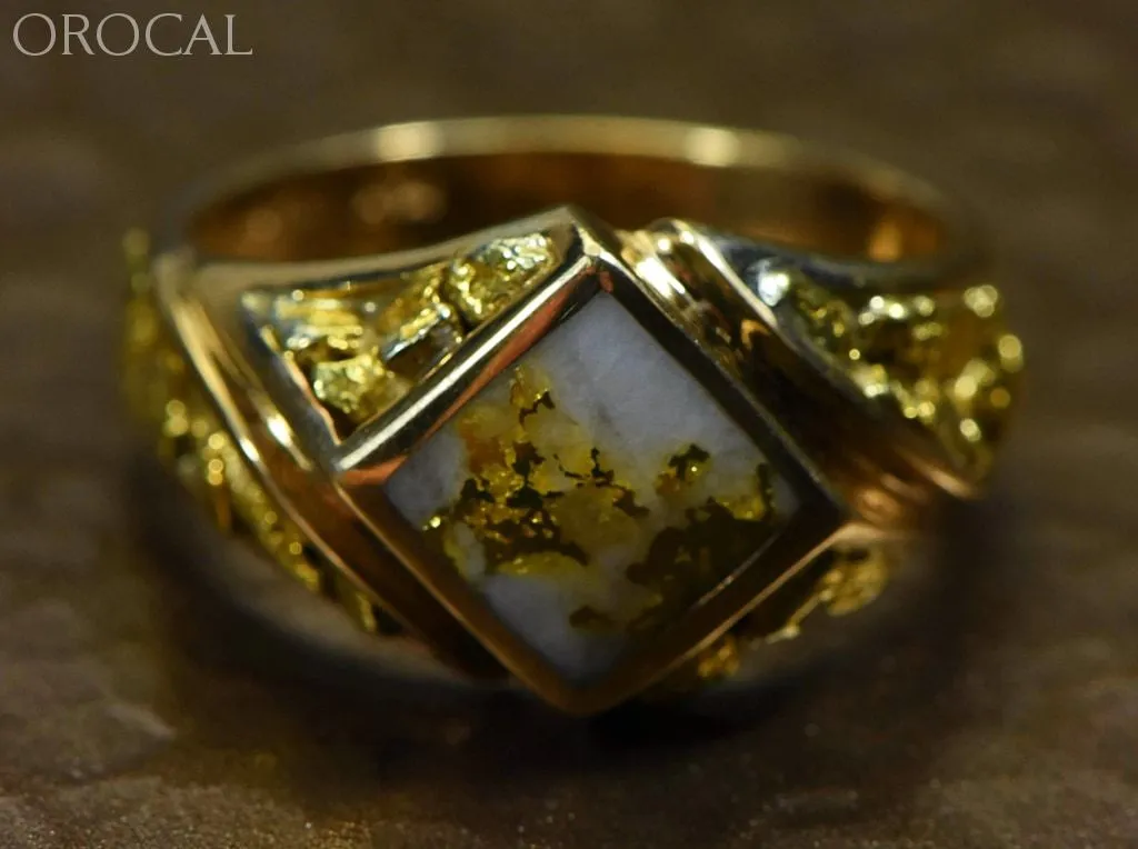 Gold Quartz Ring "Orocal" RM1083NQ Genuine Hand Crafted Jewelry - 14K Gold Casting