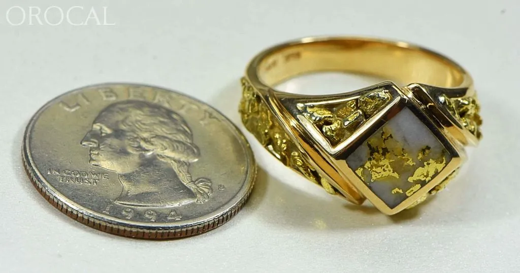 Gold Quartz Ring "Orocal" RM1083NQ Genuine Hand Crafted Jewelry - 14K Gold Casting