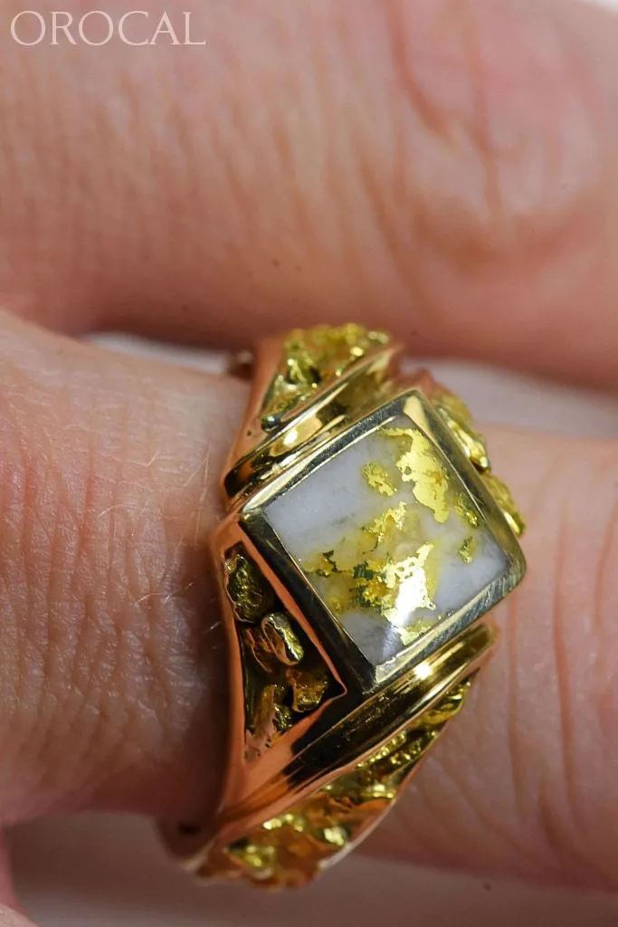 Gold Quartz Ring "Orocal" RM1083NQ Genuine Hand Crafted Jewelry - 14K Gold Casting