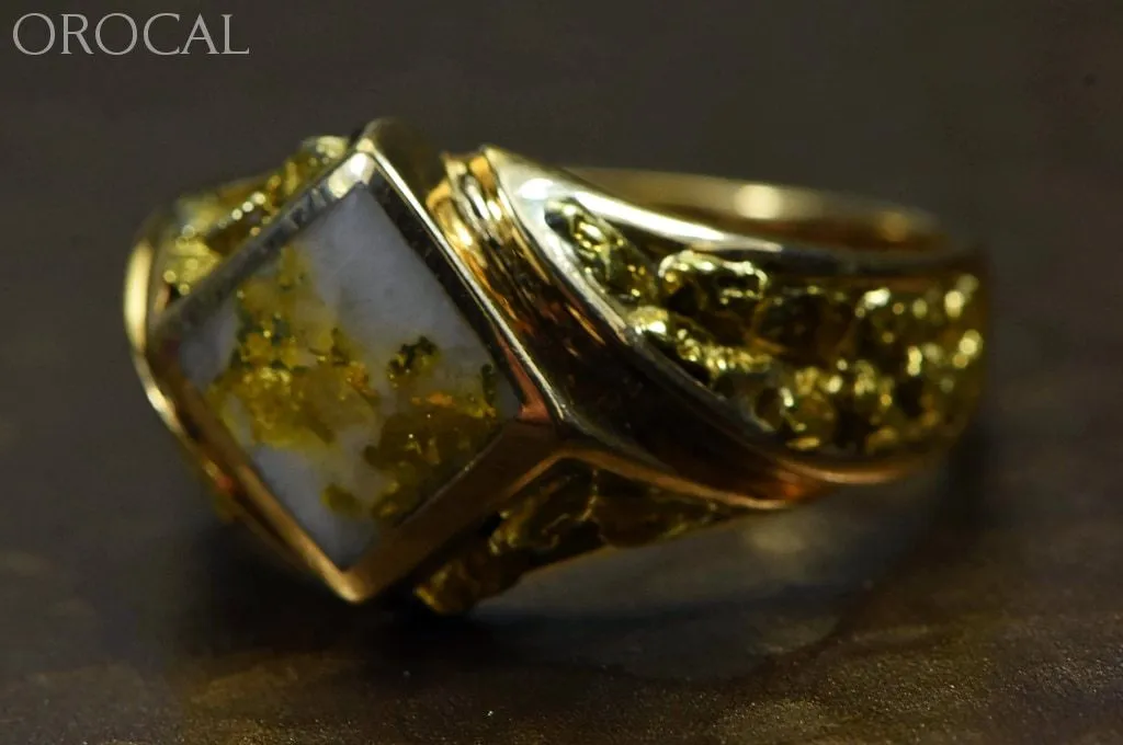 Gold Quartz Ring "Orocal" RM1083NQ Genuine Hand Crafted Jewelry - 14K Gold Casting