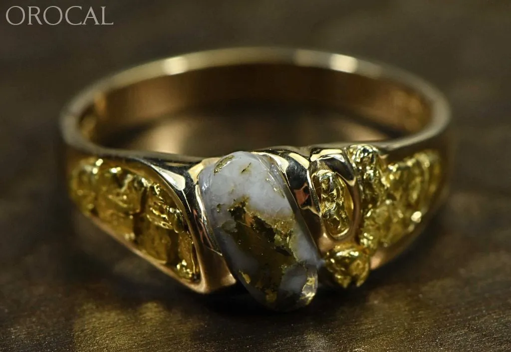 Gold Quartz Ring "Orocal" RM487Q Genuine Hand Crafted Jewelry - 14K Gold Casting