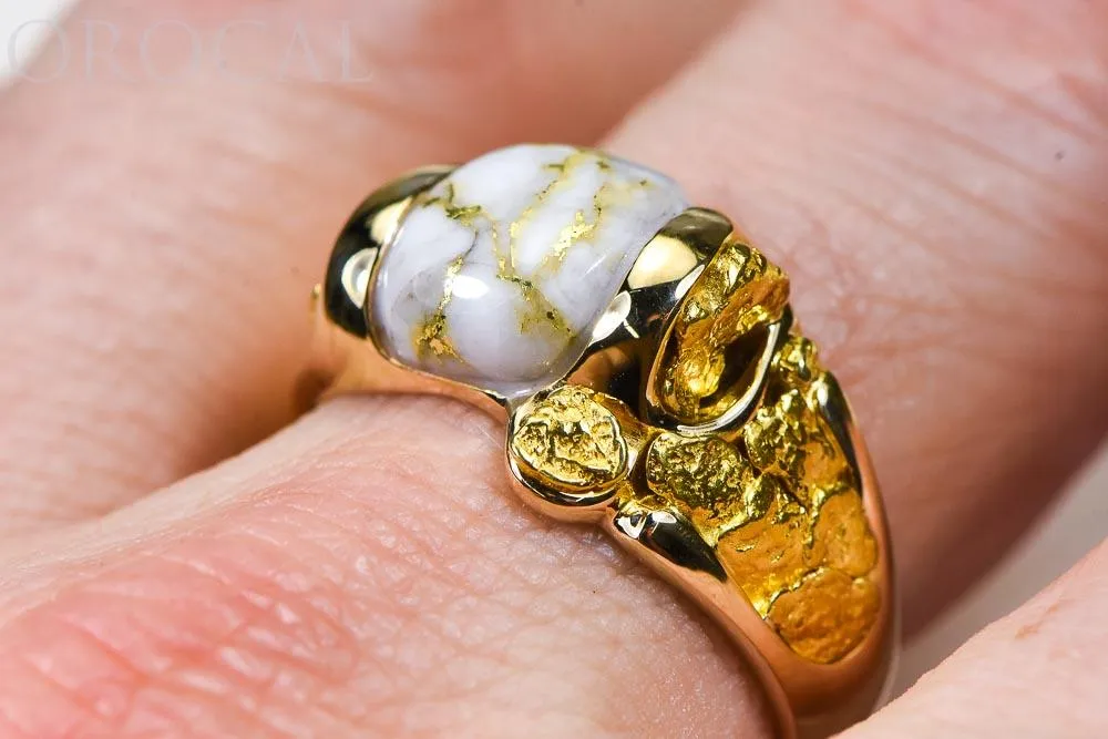 Gold Quartz Ring "Orocal" RM490Q Genuine Hand Crafted Jewelry - 14K Gold Casting