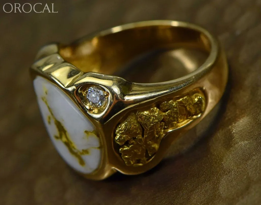 Gold Quartz Ring "Orocal" RM518D20Q Genuine Hand Crafted Jewelry - 14K Gold Casting