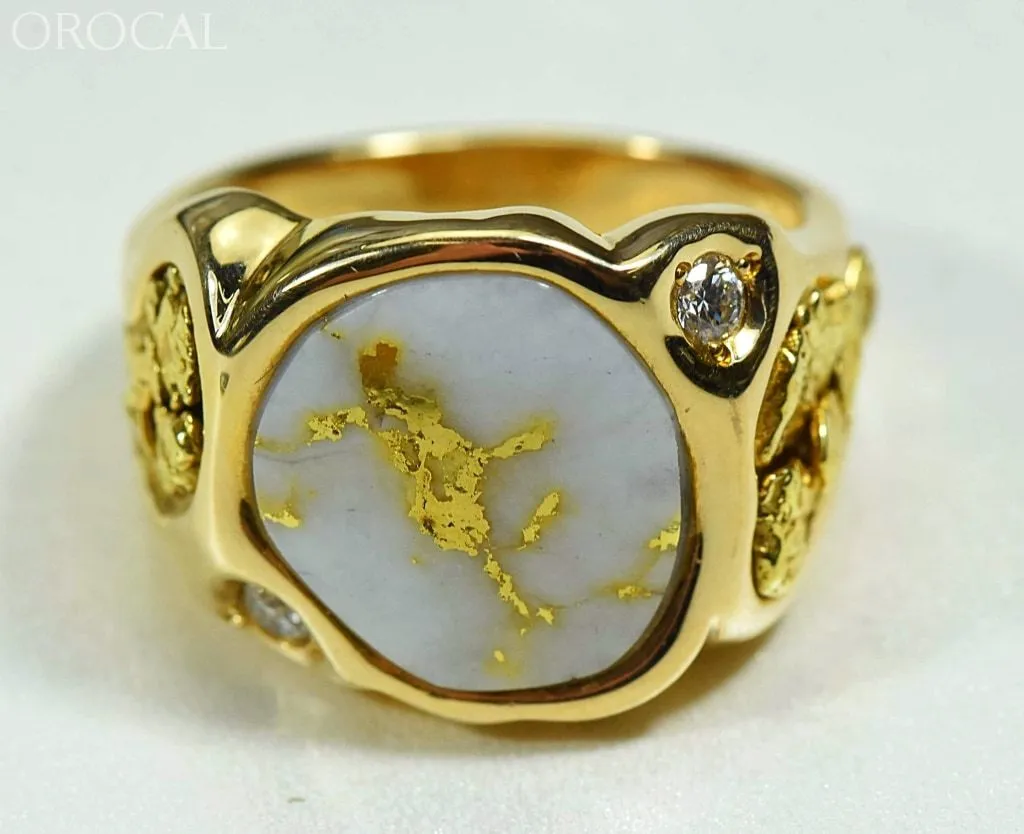 Gold Quartz Ring "Orocal" RM518D20Q Genuine Hand Crafted Jewelry - 14K Gold Casting