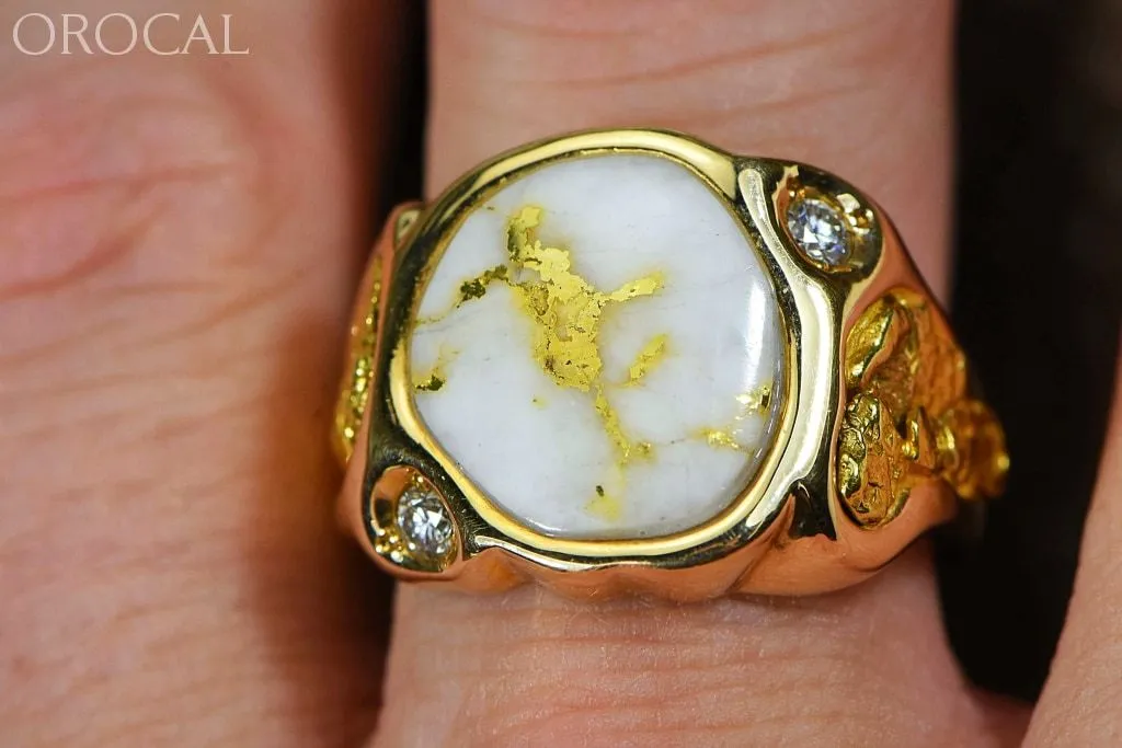 Gold Quartz Ring "Orocal" RM518D20Q Genuine Hand Crafted Jewelry - 14K Gold Casting