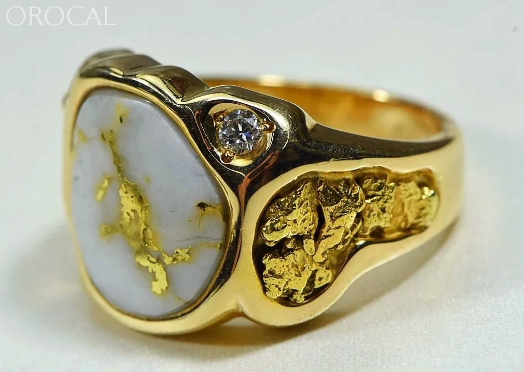 Gold Quartz Ring "Orocal" RM518D20Q Genuine Hand Crafted Jewelry - 14K Gold Casting