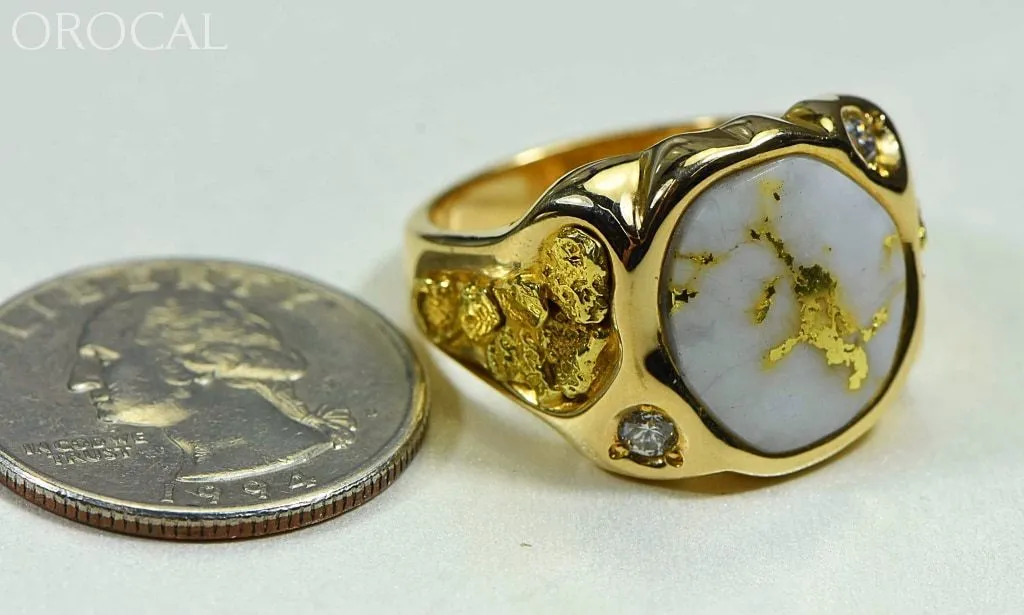 Gold Quartz Ring "Orocal" RM518D20Q Genuine Hand Crafted Jewelry - 14K Gold Casting