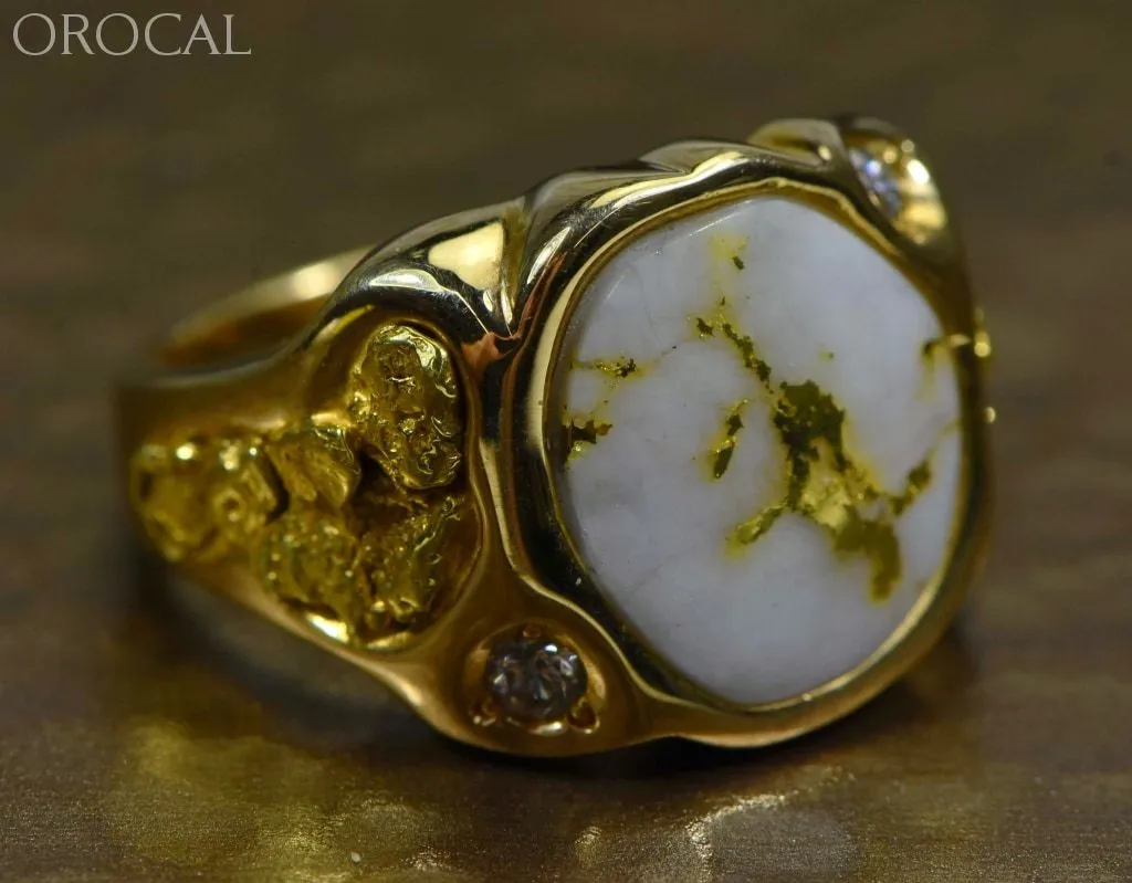 Gold Quartz Ring "Orocal" RM518D20Q Genuine Hand Crafted Jewelry - 14K Gold Casting