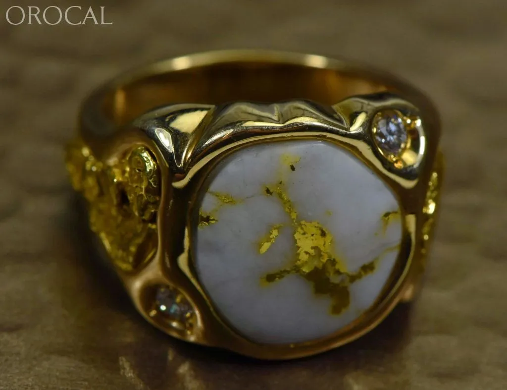 Gold Quartz Ring "Orocal" RM518D20Q Genuine Hand Crafted Jewelry - 14K Gold Casting