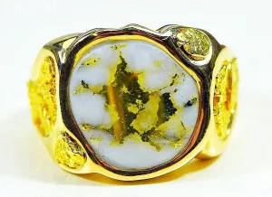 Gold Quartz Ring "Orocal" RM518Q Genuine Hand Crafted Jewelry - 14K Gold Casting