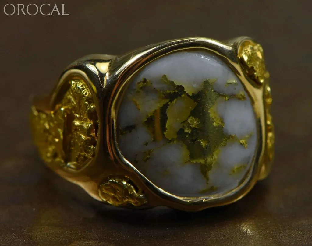 Gold Quartz Ring "Orocal" RM518Q Genuine Hand Crafted Jewelry - 14K Gold Casting