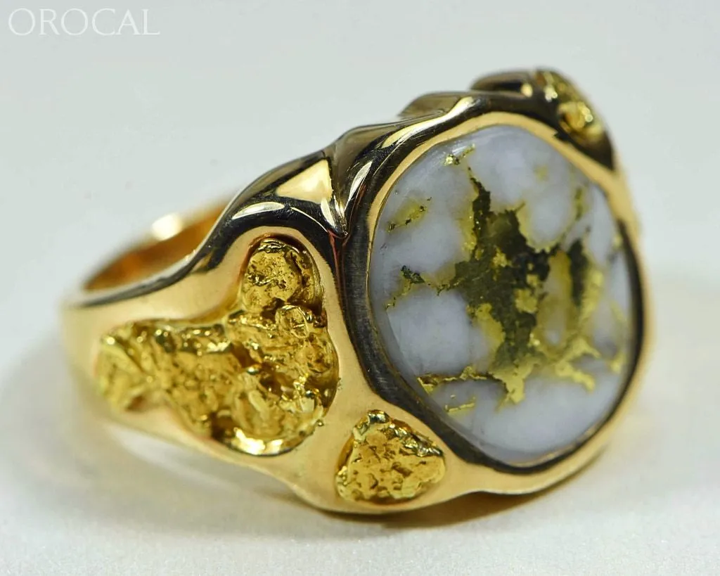 Gold Quartz Ring "Orocal" RM518Q Genuine Hand Crafted Jewelry - 14K Gold Casting