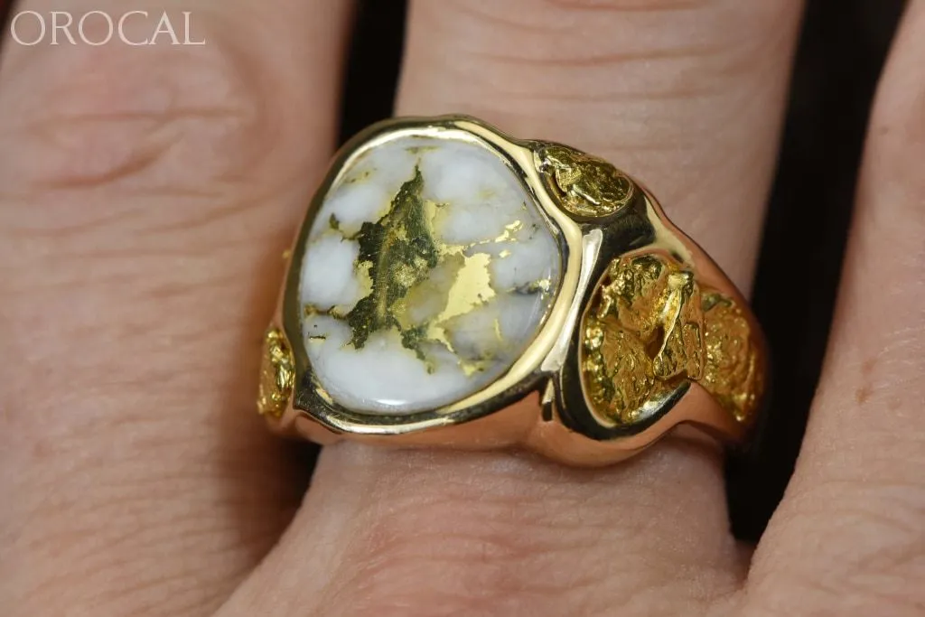 Gold Quartz Ring "Orocal" RM518Q Genuine Hand Crafted Jewelry - 14K Gold Casting