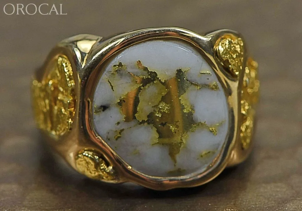 Gold Quartz Ring "Orocal" RM518Q Genuine Hand Crafted Jewelry - 14K Gold Casting