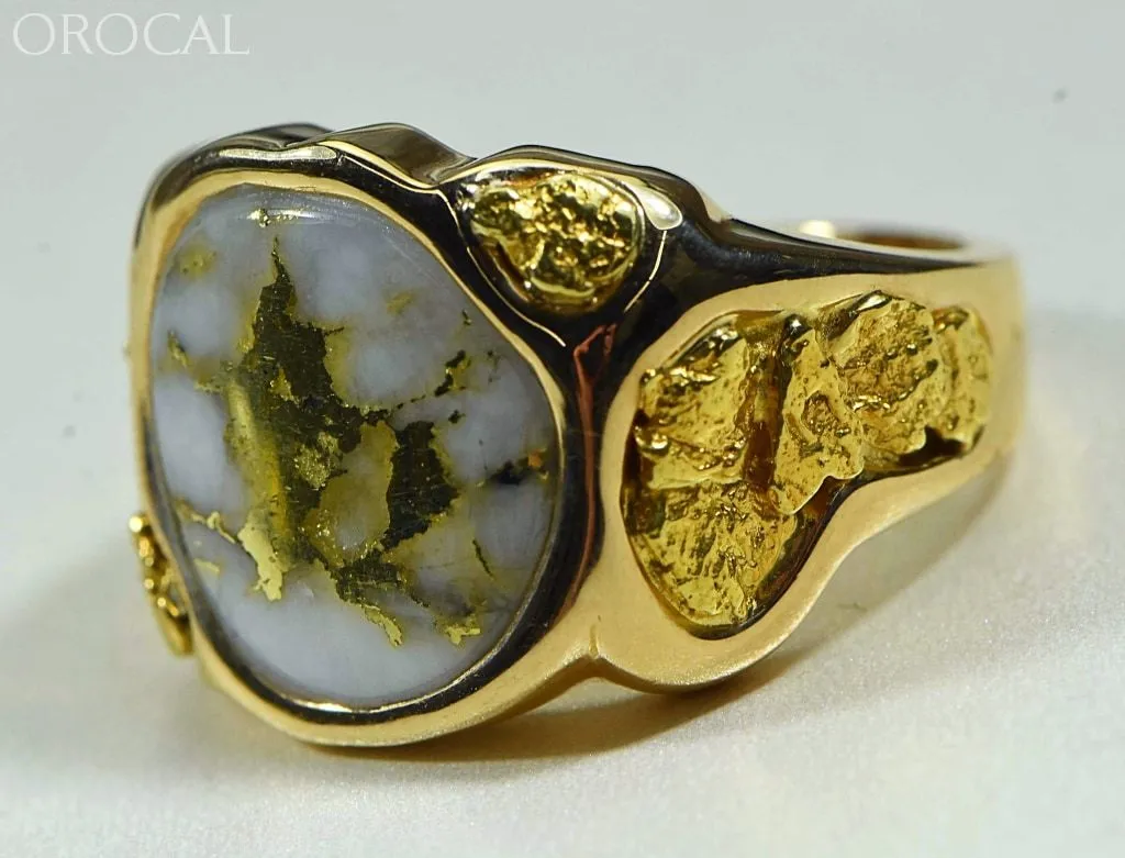 Gold Quartz Ring "Orocal" RM518Q Genuine Hand Crafted Jewelry - 14K Gold Casting
