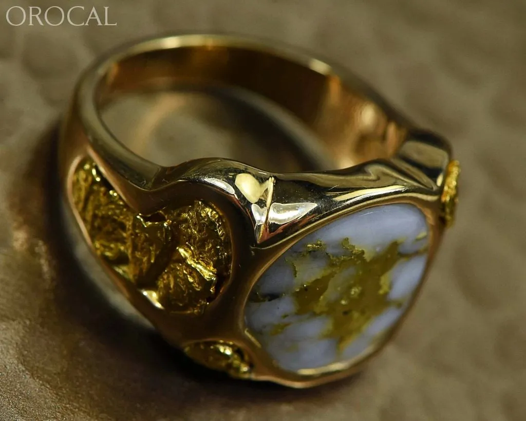 Gold Quartz Ring "Orocal" RM518Q Genuine Hand Crafted Jewelry - 14K Gold Casting