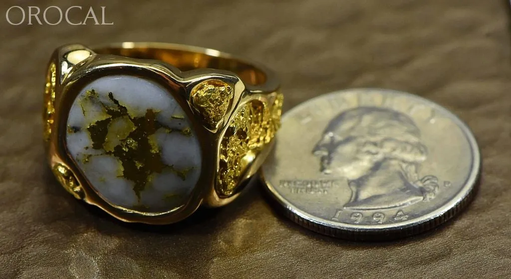 Gold Quartz Ring "Orocal" RM518Q Genuine Hand Crafted Jewelry - 14K Gold Casting