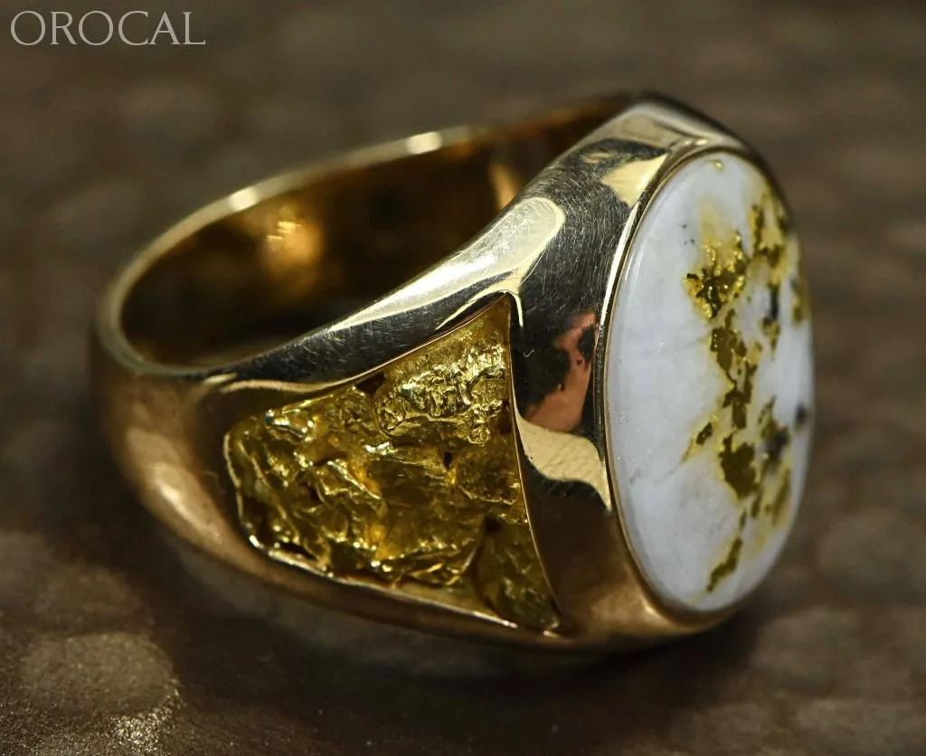 Gold Quartz Ring "Orocal" RM552Q Genuine Hand Crafted Jewelry - 14K Gold Casting