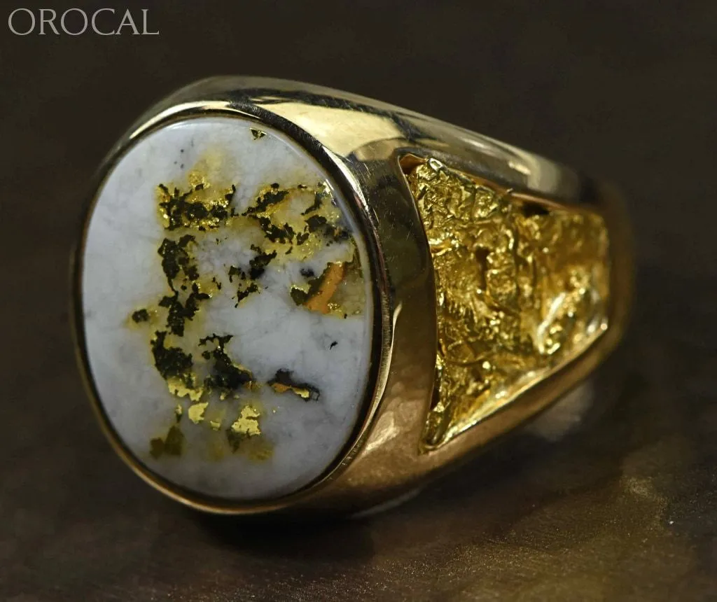 Gold Quartz Ring "Orocal" RM552Q Genuine Hand Crafted Jewelry - 14K Gold Casting