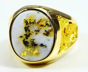 Gold Quartz Ring "Orocal" RM552Q Genuine Hand Crafted Jewelry - 14K Gold Casting