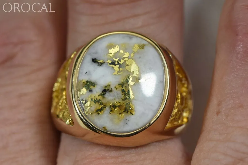 Gold Quartz Ring "Orocal" RM552Q Genuine Hand Crafted Jewelry - 14K Gold Casting