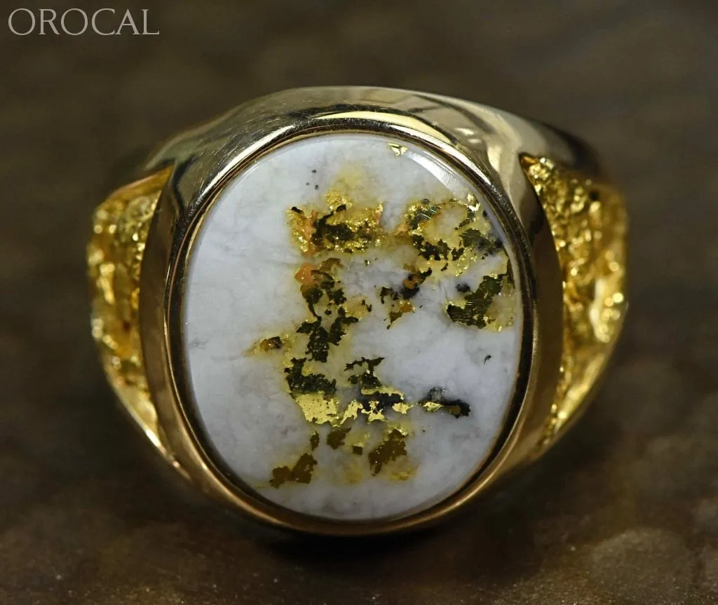 Gold Quartz Ring "Orocal" RM552Q Genuine Hand Crafted Jewelry - 14K Gold Casting