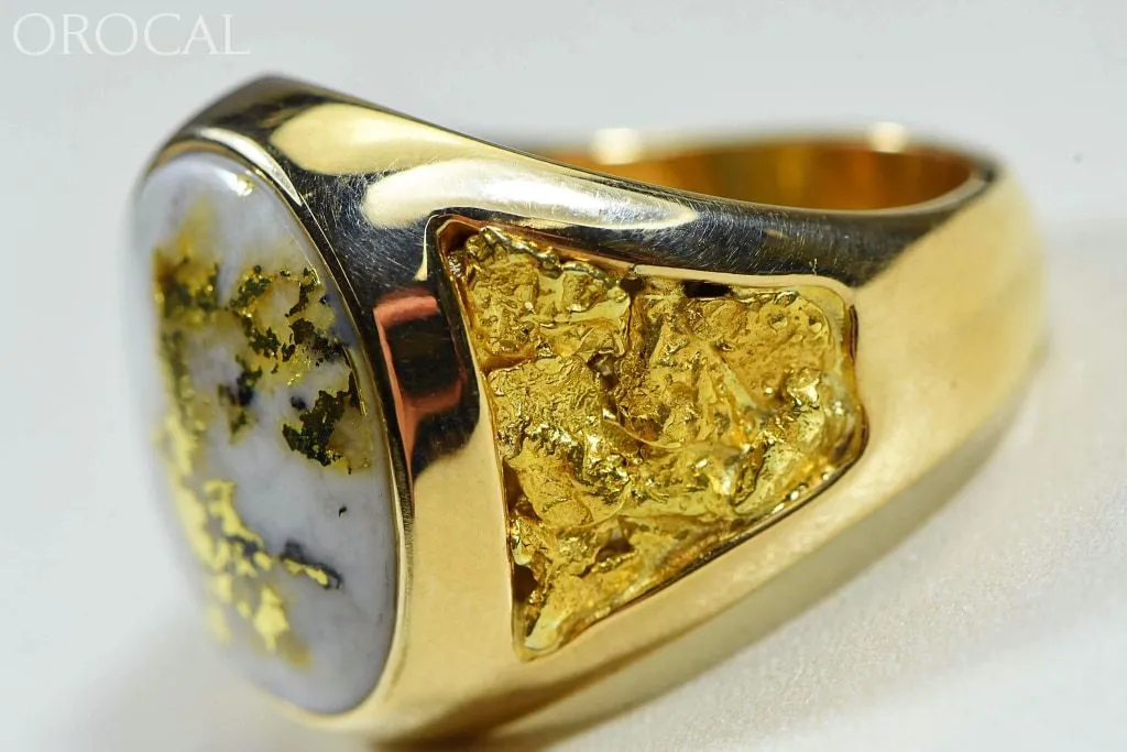 Gold Quartz Ring "Orocal" RM552Q Genuine Hand Crafted Jewelry - 14K Gold Casting