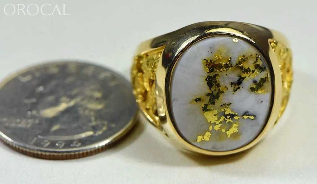 Gold Quartz Ring "Orocal" RM552Q Genuine Hand Crafted Jewelry - 14K Gold Casting
