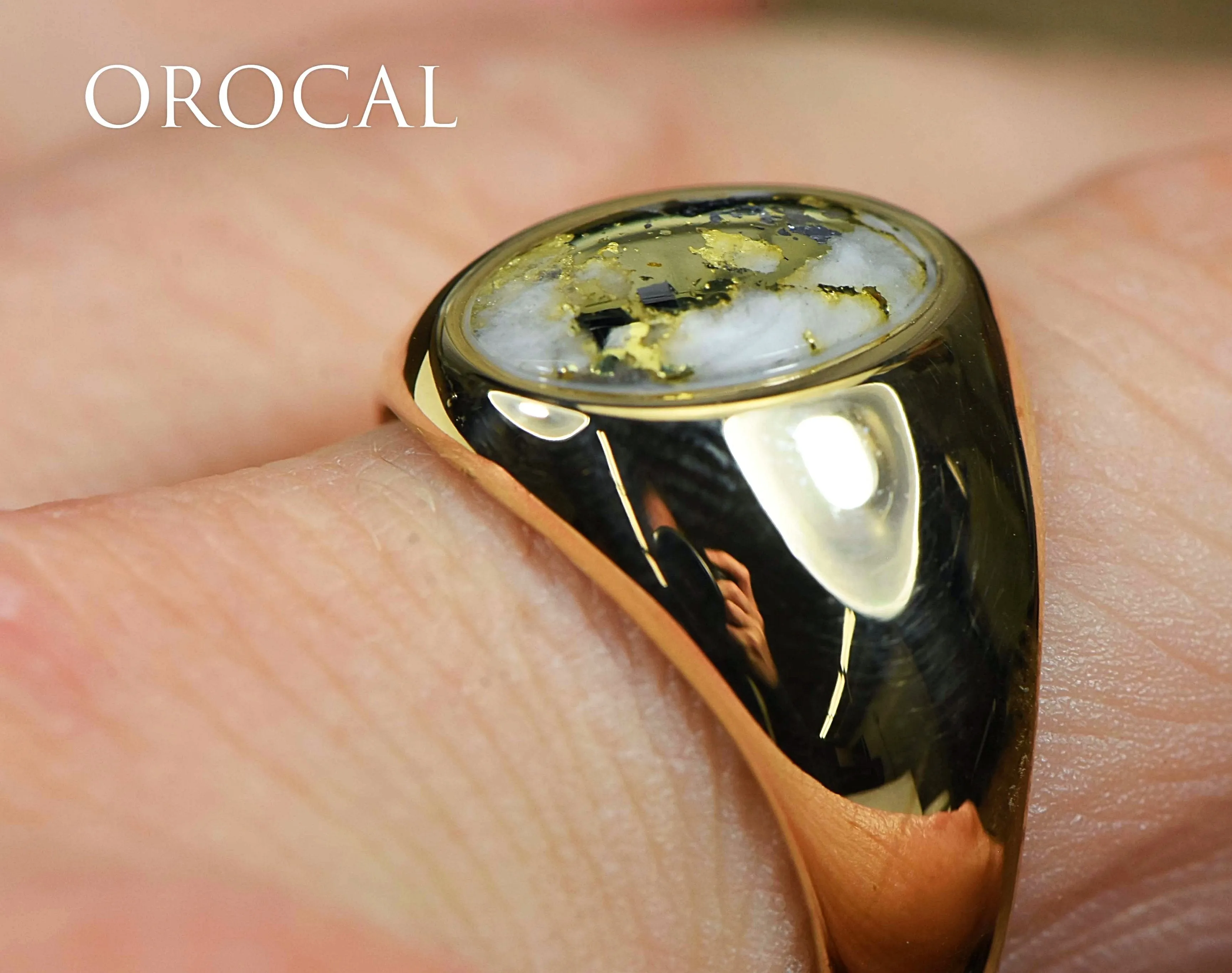 Gold Quartz Ring "Orocal" RM595XNQ Genuine Hand Crafted Jewelry - 14K Gold Casting