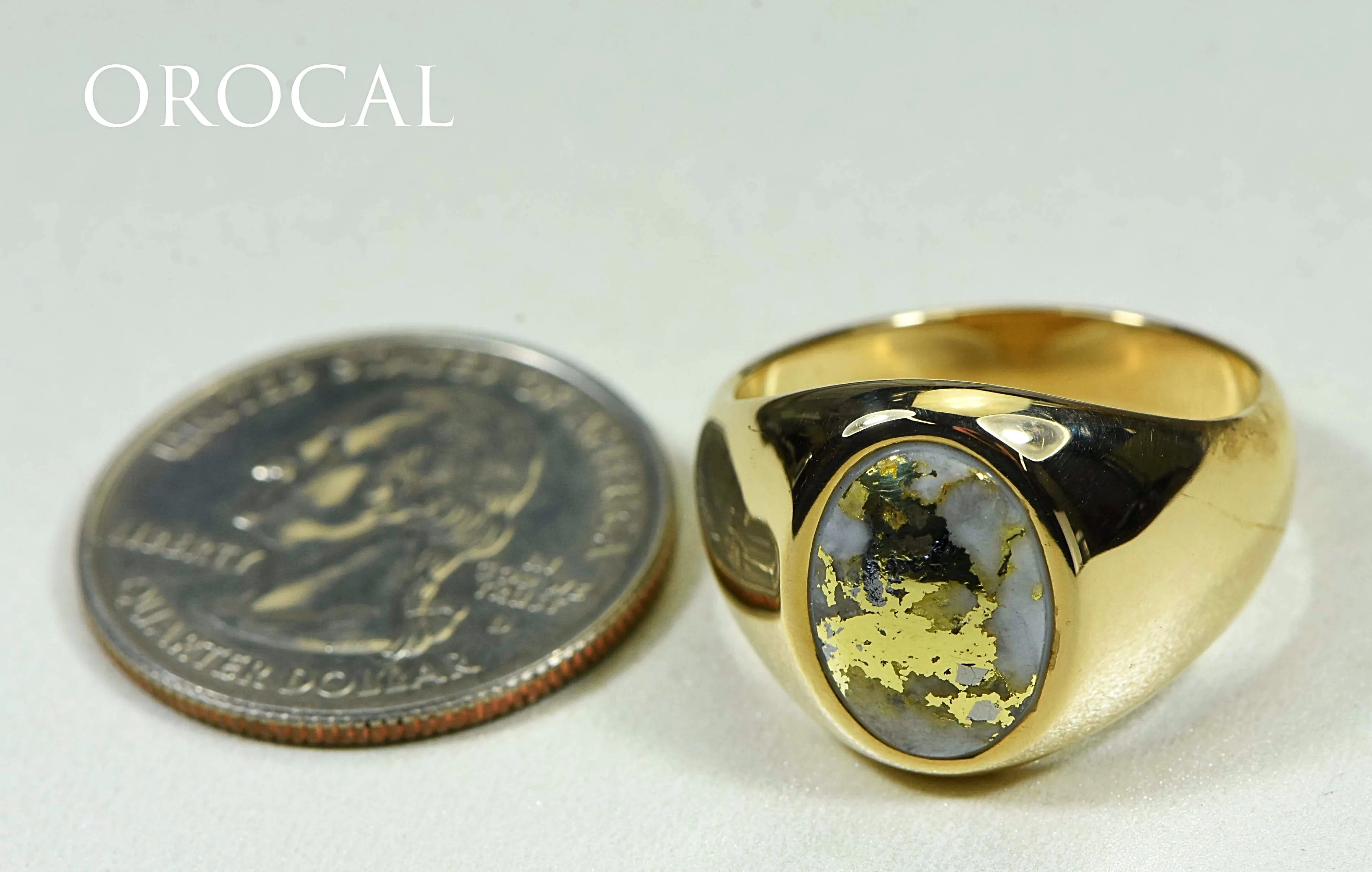 Gold Quartz Ring "Orocal" RM595XNQ Genuine Hand Crafted Jewelry - 14K Gold Casting