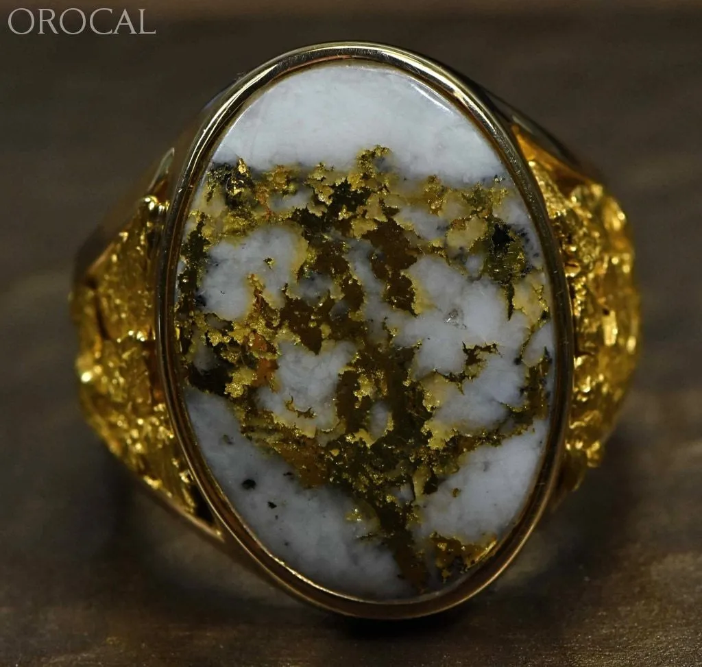 Gold Quartz Ring "Orocal" RM627Q Genuine Hand Crafted Jewelry - 14K Gold Casting