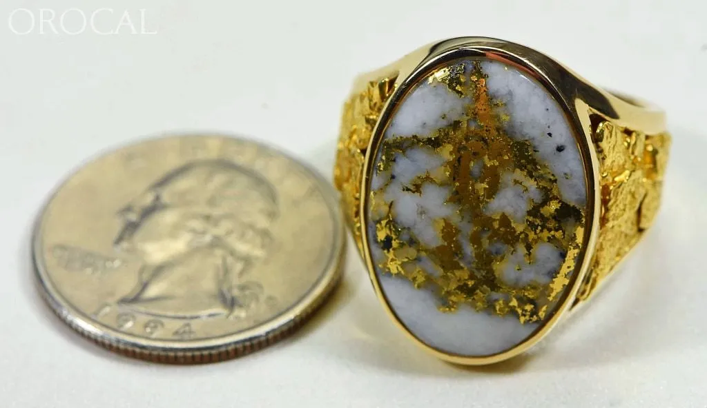 Gold Quartz Ring "Orocal" RM627Q Genuine Hand Crafted Jewelry - 14K Gold Casting