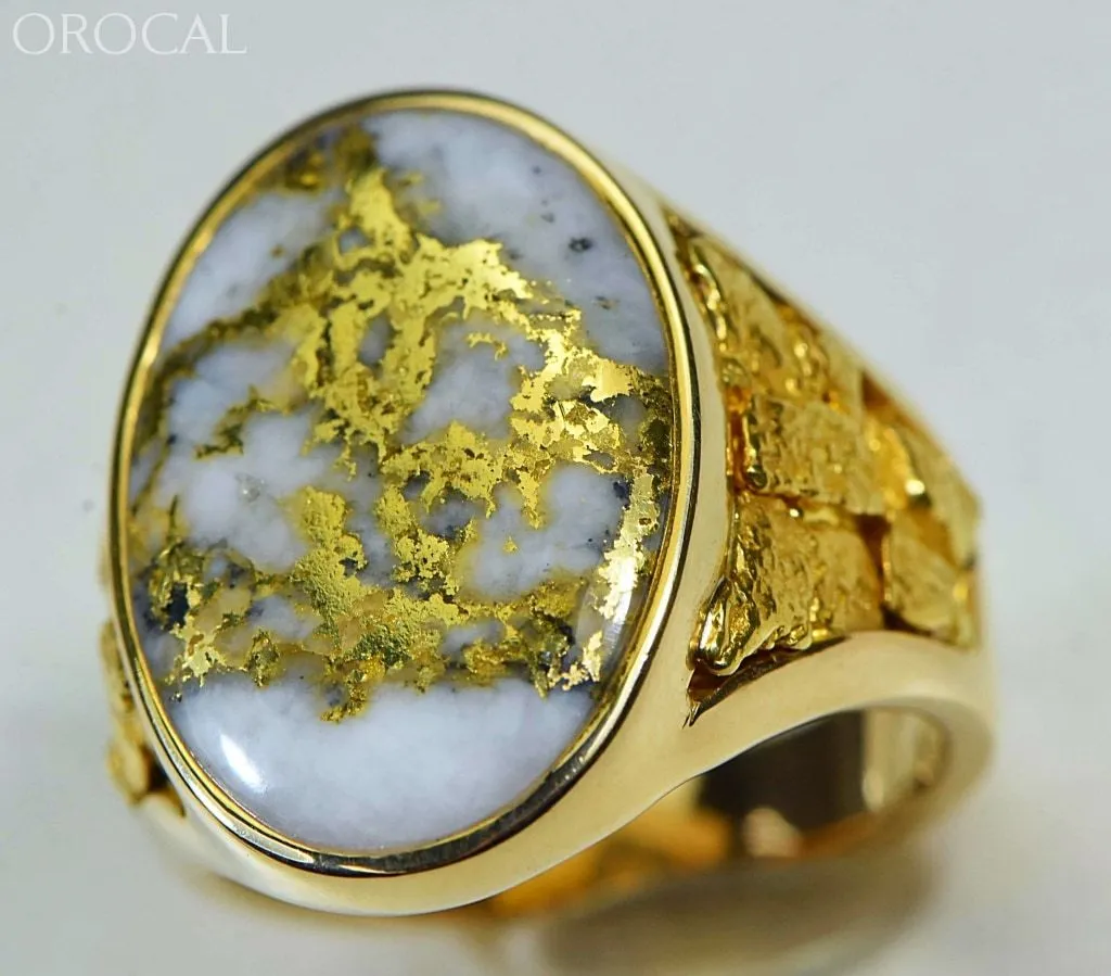 Gold Quartz Ring "Orocal" RM627Q Genuine Hand Crafted Jewelry - 14K Gold Casting
