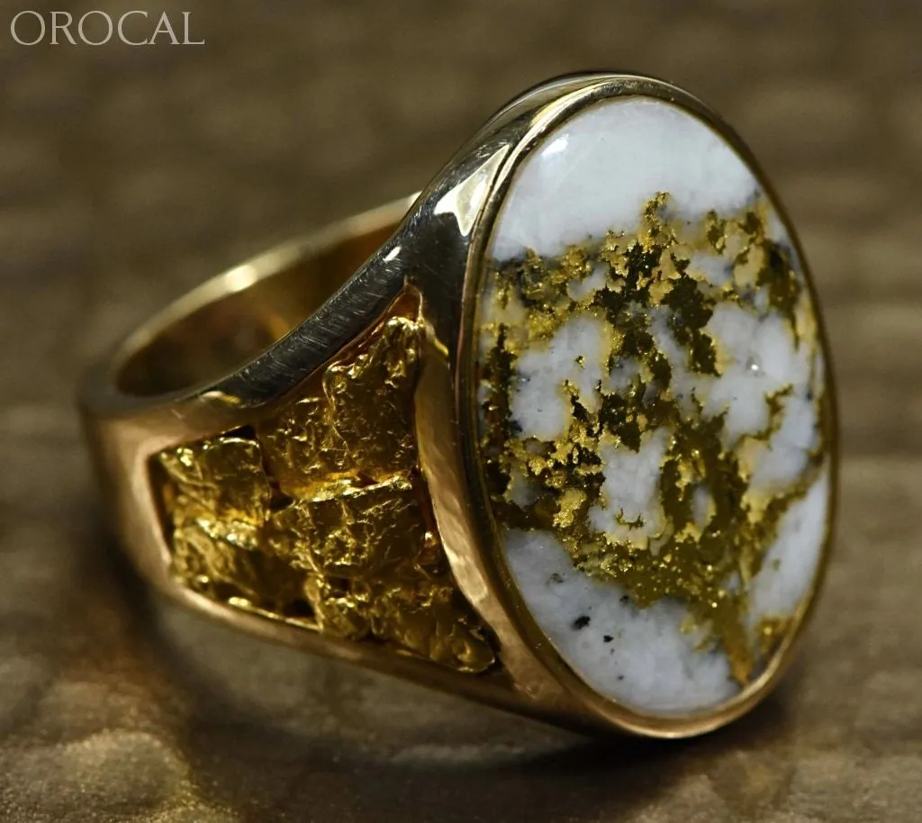 Gold Quartz Ring "Orocal" RM627Q Genuine Hand Crafted Jewelry - 14K Gold Casting