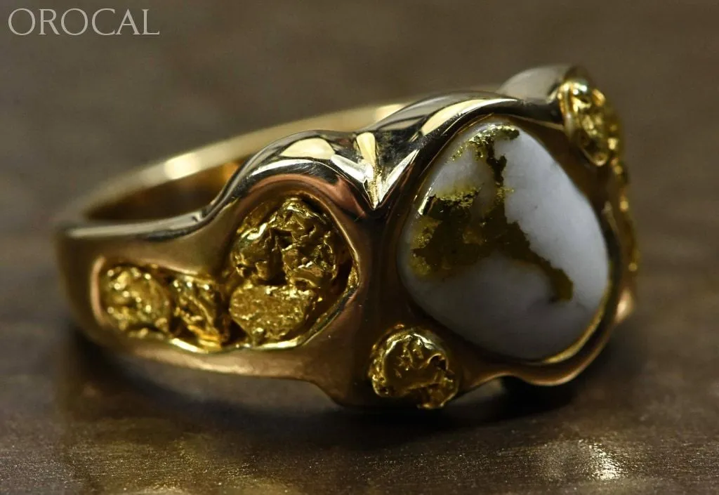 Gold Quartz Ring "Orocal" RM654Q Genuine Hand Crafted Jewelry - 14K Gold Casting
