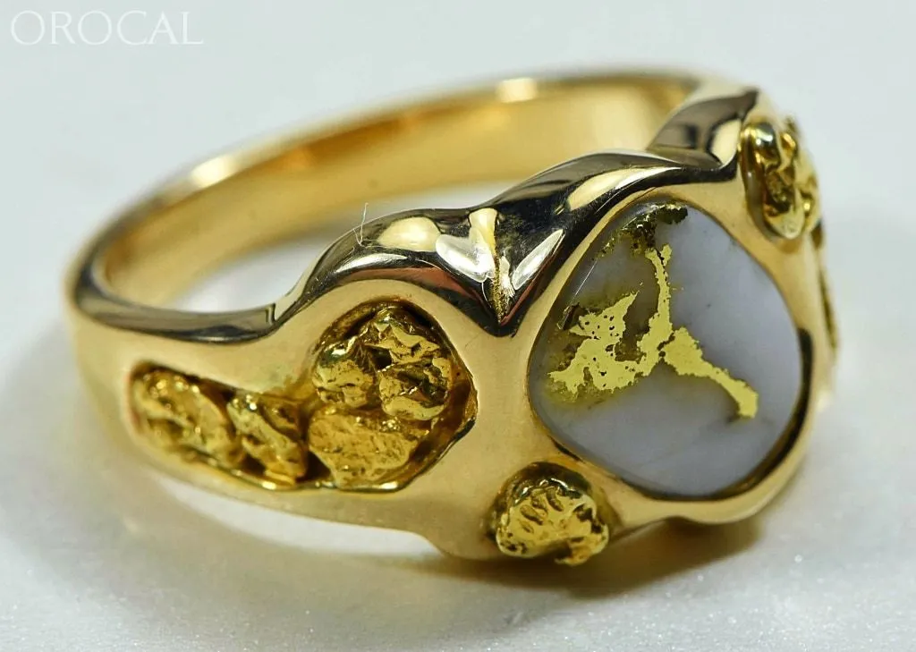 Gold Quartz Ring "Orocal" RM654Q Genuine Hand Crafted Jewelry - 14K Gold Casting