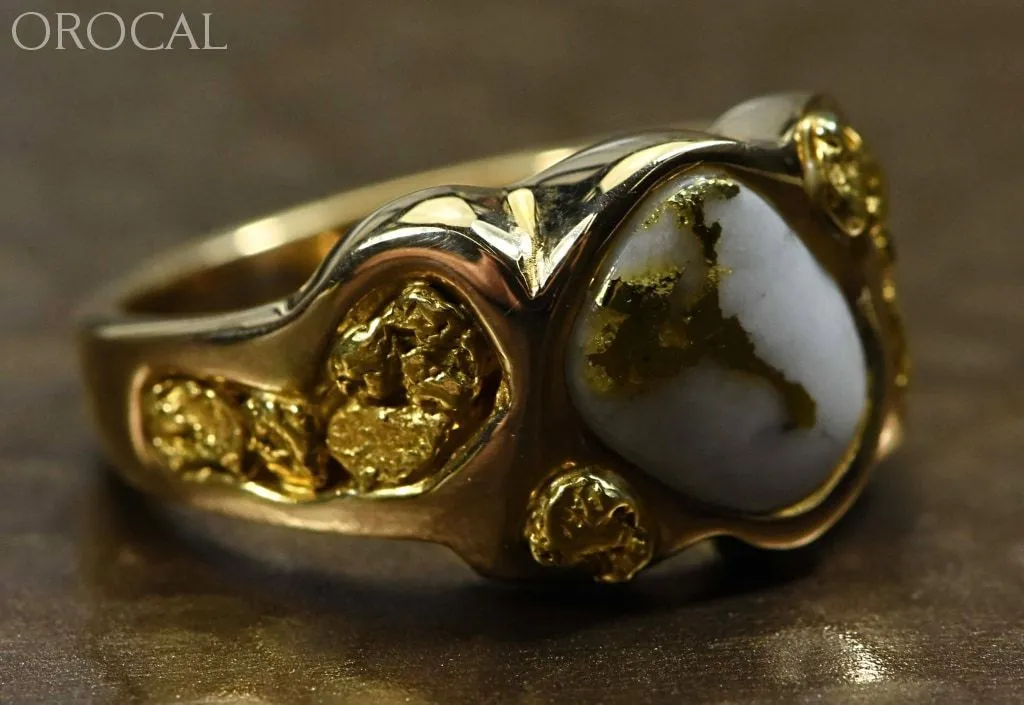 Gold Quartz Ring "Orocal" RM654Q Genuine Hand Crafted Jewelry - 14K Gold Casting