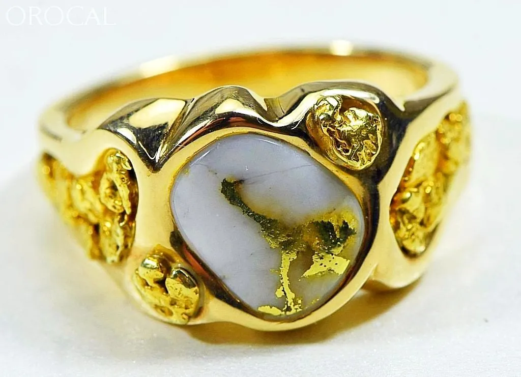 Gold Quartz Ring "Orocal" RM654Q Genuine Hand Crafted Jewelry - 14K Gold Casting