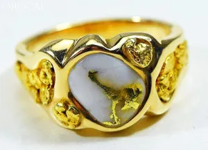 Gold Quartz Ring "Orocal" RM654Q Genuine Hand Crafted Jewelry - 14K Gold Casting