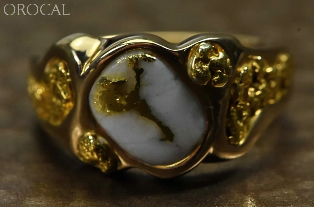 Gold Quartz Ring "Orocal" RM654Q Genuine Hand Crafted Jewelry - 14K Gold Casting