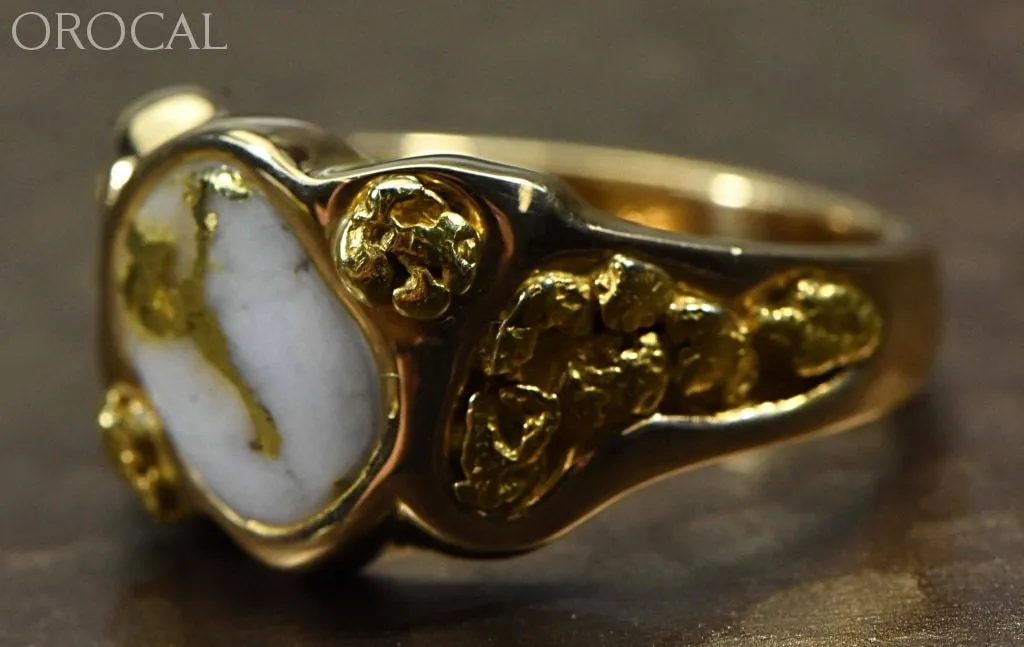 Gold Quartz Ring "Orocal" RM654Q Genuine Hand Crafted Jewelry - 14K Gold Casting